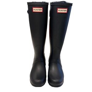 Hunter Original Tall Womens Black Adjustable Rain Boots NIB Sz 6